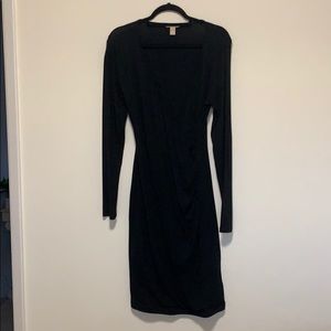 BANANA REPUBLIC black faux wrap dress